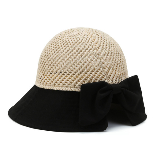 Spring and summer hats for women, new fashion sun hats with bows, sun protection hats, Korean version UV fisherman hats wholesale