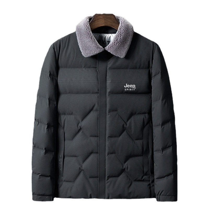 JEEP SPIRIT hombres de invierno abajo chaqueta caliente al aire libre engrosada suelta más tamaño pato blanco abajo de longitud media