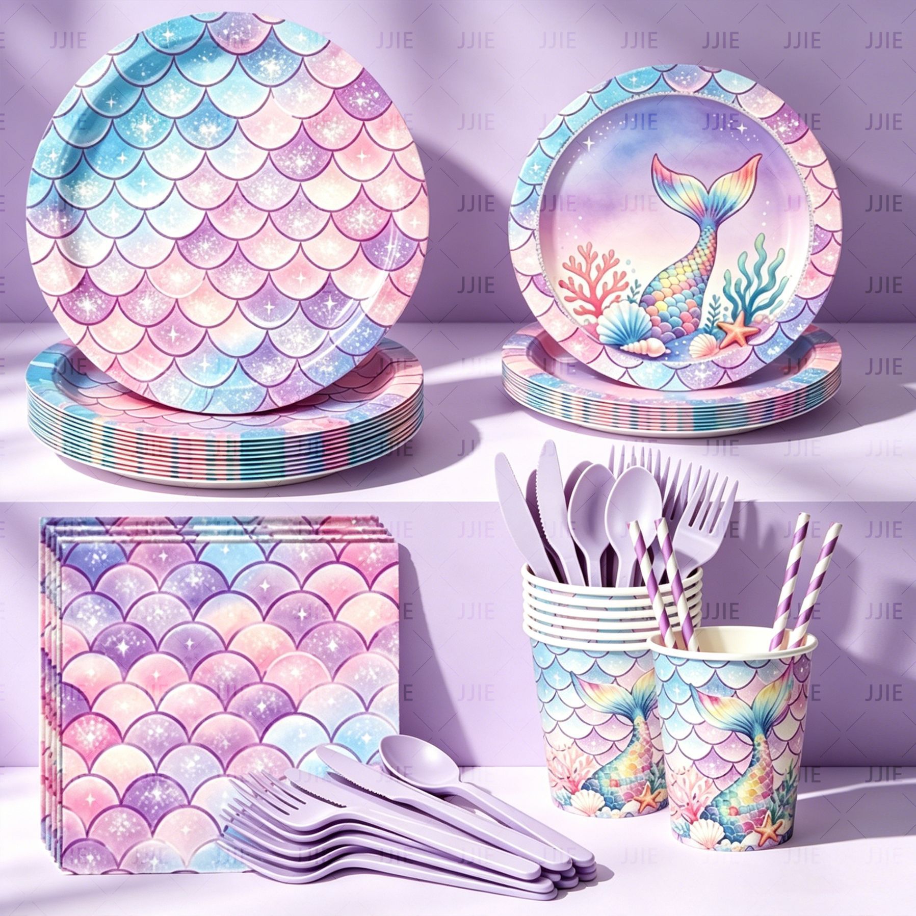 Ventas transfronterizas de sirena temática decoración de cumpleaños de látex cadena set combinación de decoración de escena de cumpleaños para chicas