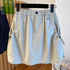 ヨーロッパ作業服スカート女性のための夏の 2025 新しいルーズハイウエストスリムレトロ露出防止ヒップカバースカートパンツ