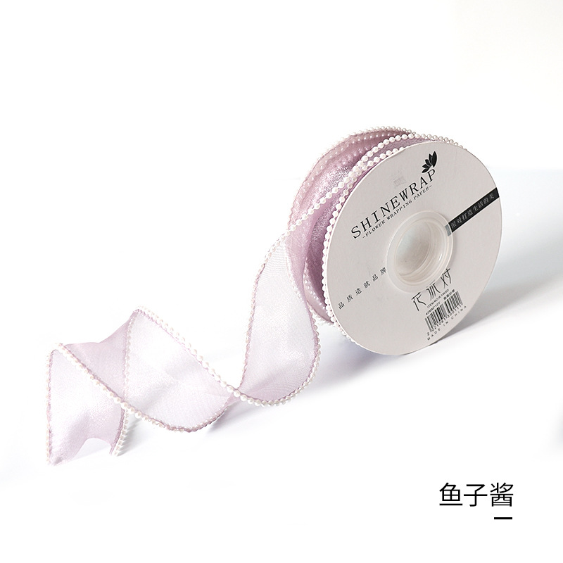 Cinta de embalaje para flores con perlas bilaterales, para regalos y ramos, fábrica al por mayor
