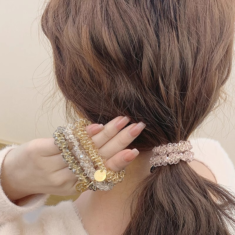 韓国東大門クリスタルヘアバンドブレスレット兼用ヘッドバンド韓国風ネットセレブシンプルヘアバンドゴムバンド女性のヘアアクセサリー|undefined