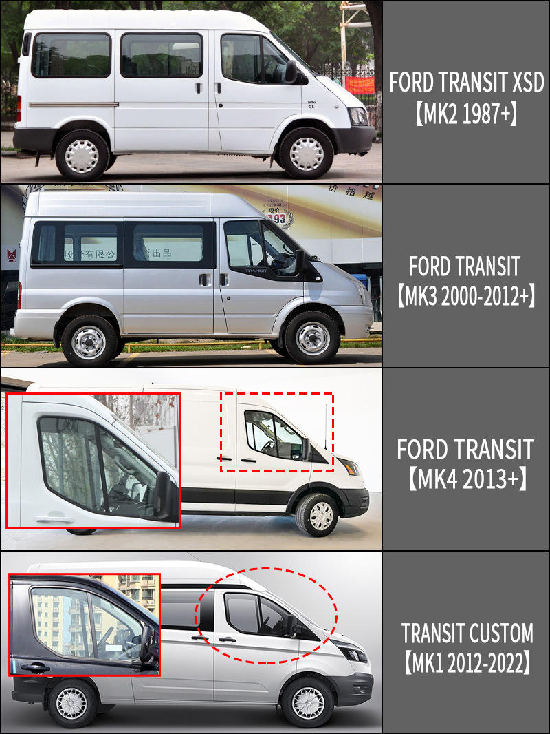 Suitable for Overseas Ford Transit Window Visors and Wind Deflectors