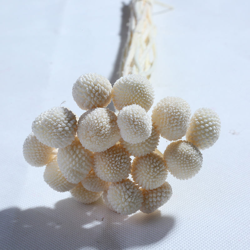 Flores secas de bola dorada de flor eterna de Yunnan, 20 piezas/paquete, ramo hecho a mano para el Día de San Valentín, regalo, materiales para bricolaje, venta al por mayor de fábrica.