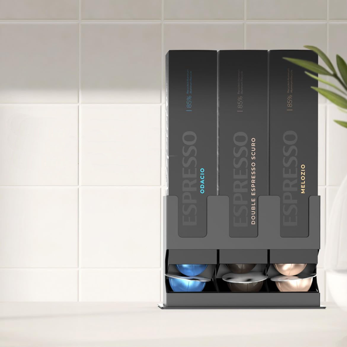 Soporte dispensador de cápsulas de café, caja de almacenamiento multifuncional tipo cajón, portavasos de encimera, estante organizador, mostrador de bar.