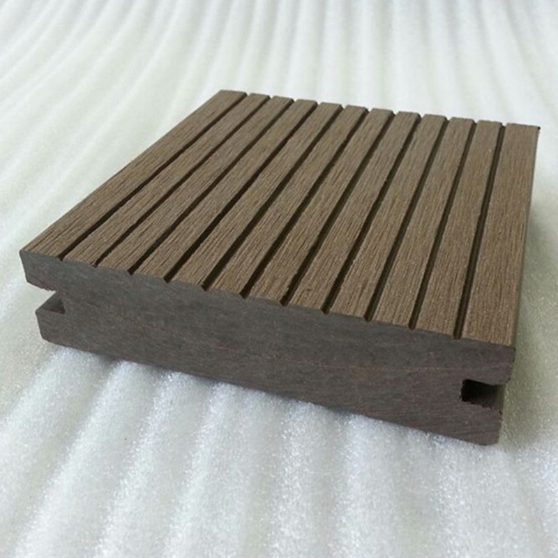 Madera de plástico WPC piso generación agujero redondo 100*25 protección ambiental material de madera de plástico jardín decoración al aire libre tablero anti-corrosión Madera