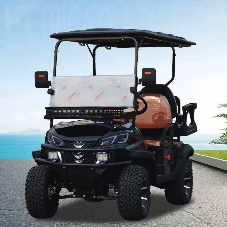 新款电动高尔夫球车4座外贸学校小区接待摆渡车看房观光车巡逻车