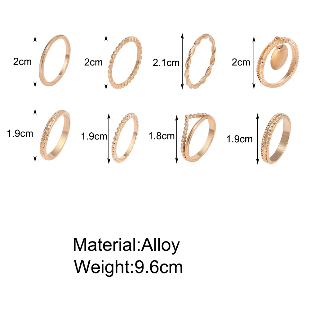 Mode Geometrisches Vergoldetes Ringset display picture 1