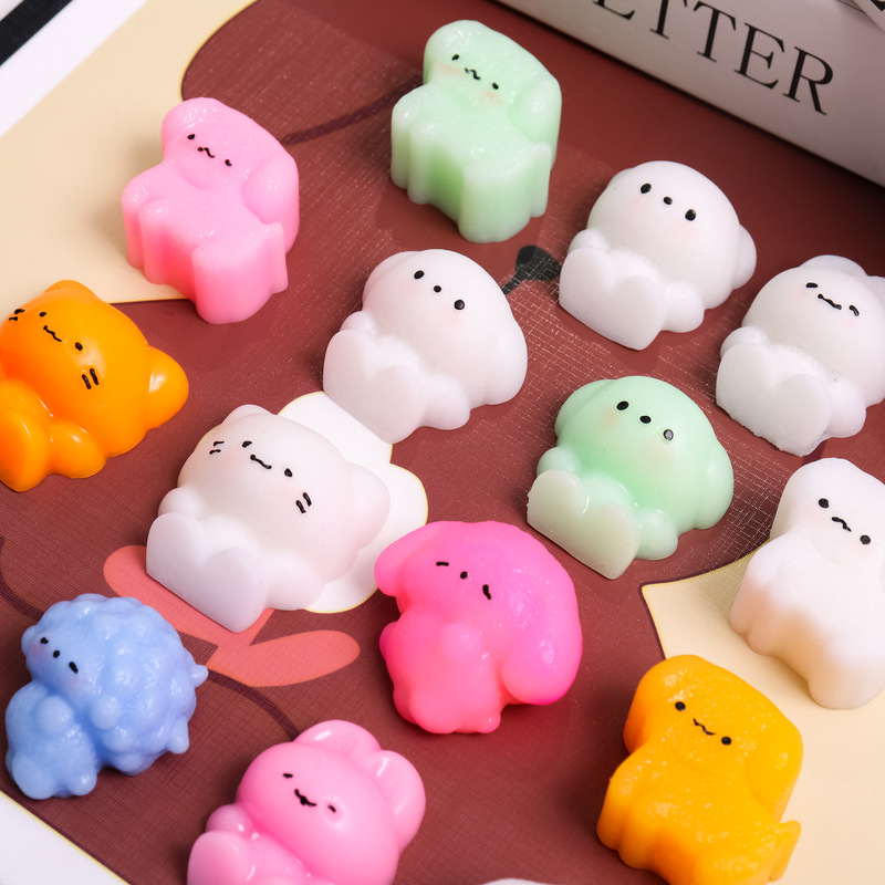 Trendy Cute Soft Plush Internet-Famous Dumpling Puppy Bear Rabbit Lamb Stress Relief Squishy Toy