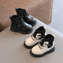 2022春秋新款馬丁靴男女童寶寶學步鞋小童襪靴0-1一2-3歲英倫皮鞋