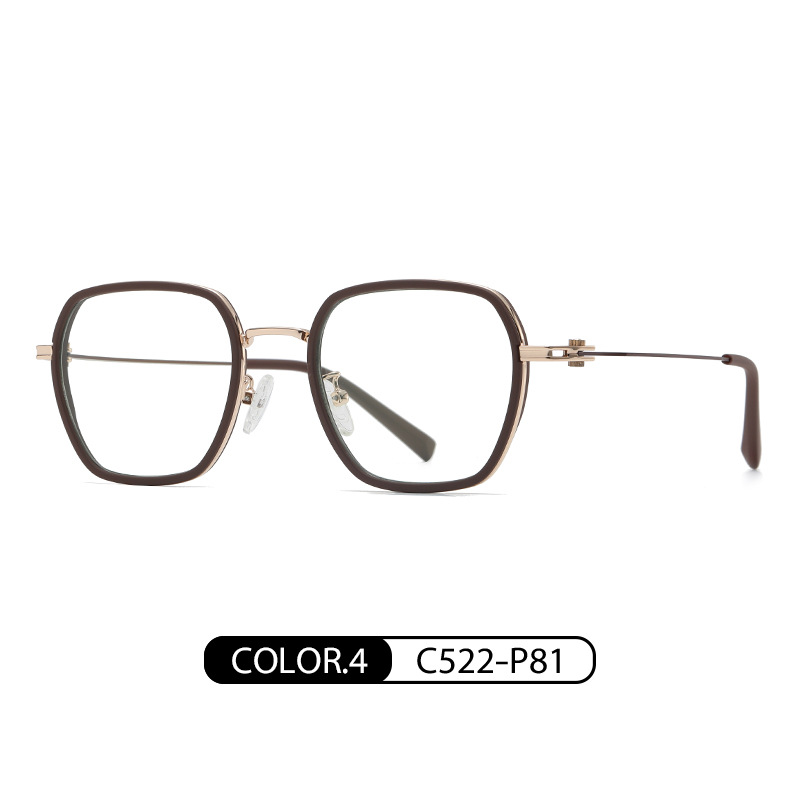 Nuevo anti-azul gafas de luz TJ822 moda multilateral gafas lisas TR + metal mezclado gafas de miopía gafas