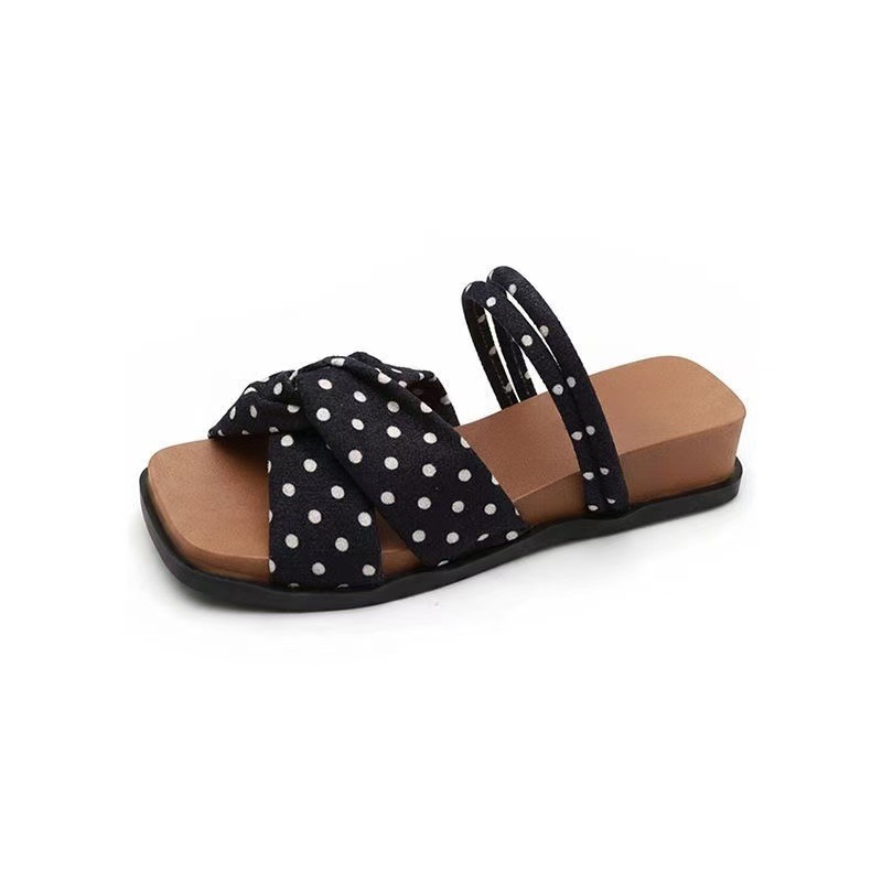 Dos zapatillas de tacón francés para mujeres de verano 06 nuevas ondas de aire extranjero con una sola gruesa con una falda sandalias Birken