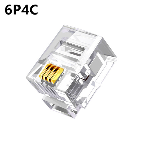 6P pure copper crystal head connector RJ11 telephone head 6P6C 6P4C 6P2C gold-plated 6-core 4-core 2-core crystal head