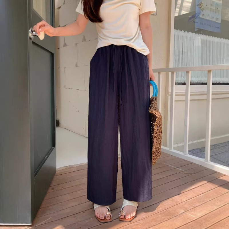 Tencel Linen Granny Pants Casual Cropped Pants Summer Old Money Style Carrot Pants Loose Slimming Straight-Leg Pants for Women