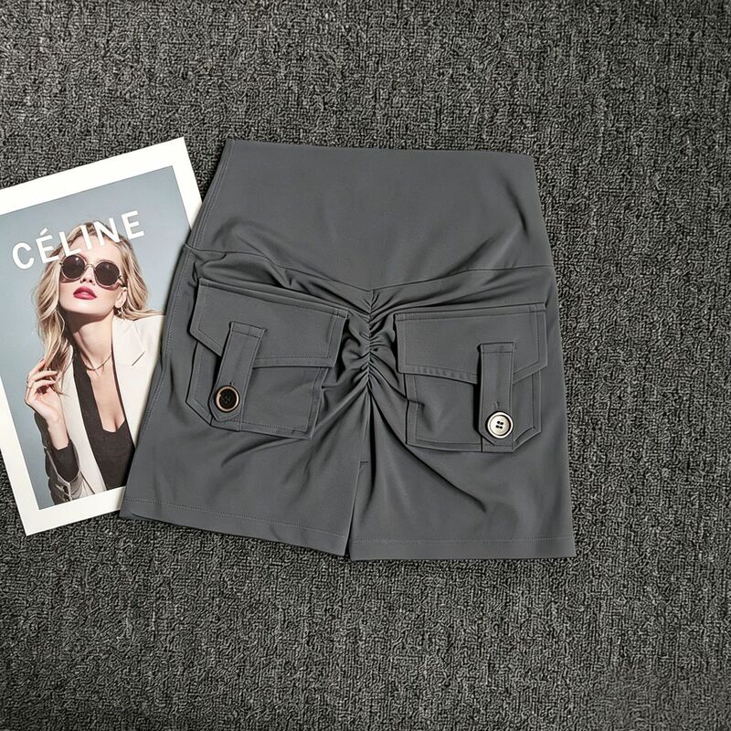 Sports Fitness Yoga Cargo Shorts High-Waisted with Pockets Butt-Lifting Elastic Slimming Shorts Running Sports Shorts Sports Fitness Yoga Cargo Shorts High-Waisted with Pockets Butt-Lifting Elastic Slimming Shorts Running Sports Shorts