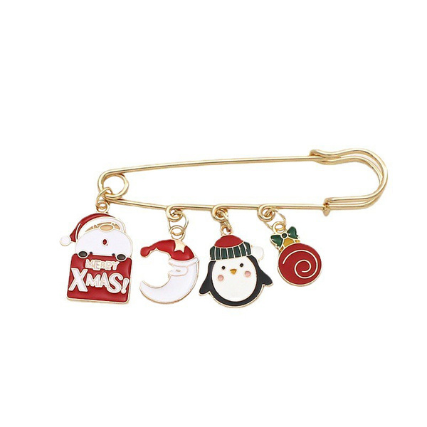 Christmas cartoon brooch
