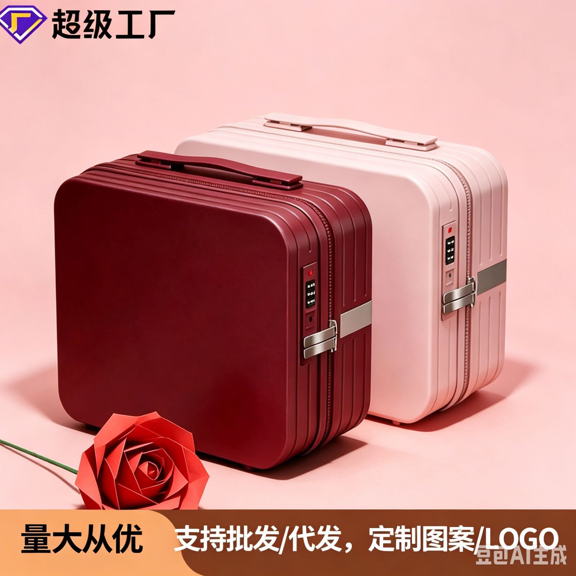 맞춤형 화장품 케이스, 고급스러운 기념품, 휴대용 수납함, 여행 가방, 소형 미니 15inch 휴대용 화장품 가방