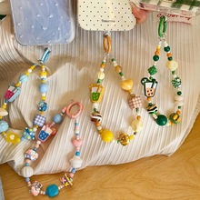 韩国小众设计感彩色奶茶珠串珠diy手机链包包相机挂件可爱钥匙扣