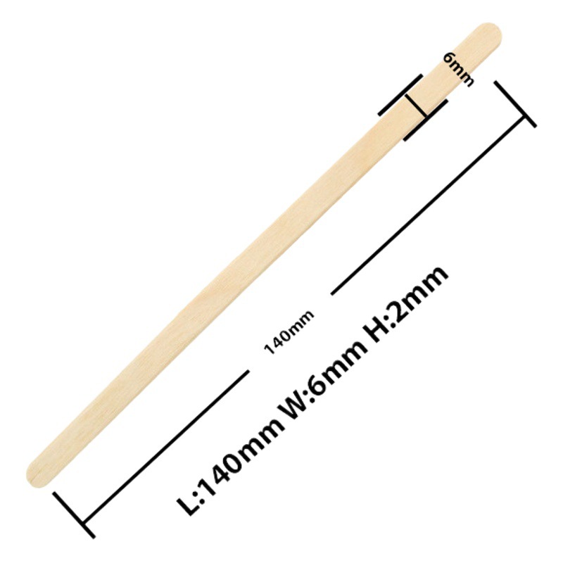 140mm de espesor de papel paquete único de madera degradable desechable palo de café respetuoso del medio ambiente barra de agitación degradable