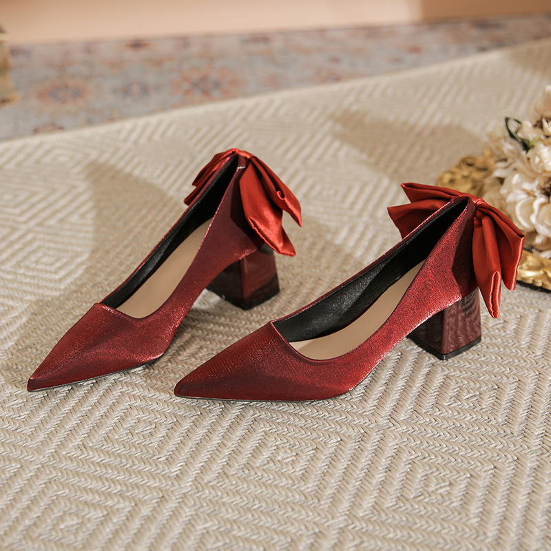 X202-A29 Silks and Satins Bow Thick Heel White High Heels Elegant Wedding Shoes High-End Banquet Daily Dress X202-A29 Silks and Satins Bow Thick Heel White High Heels Elegant Wedding Shoes High-End Banquet Daily Dress