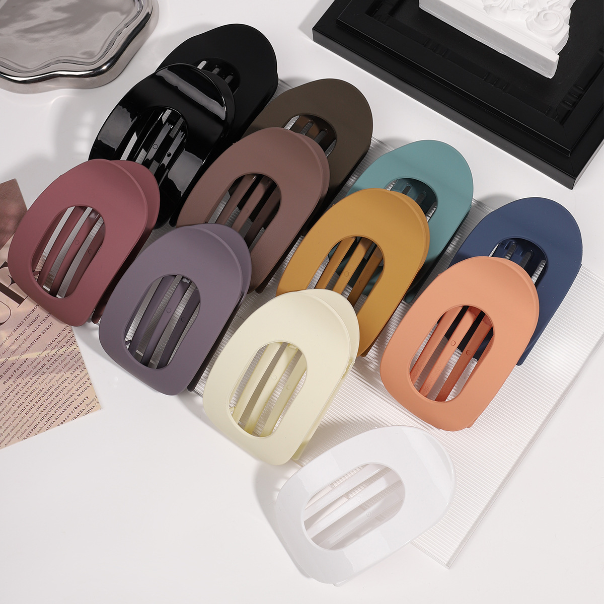 Fashion Cross-Border Best-Selling Ingot Duck Clip Flat Oval Back Head Plate Hair Clip with Half Hair Volume and Horizontal Hair Clip