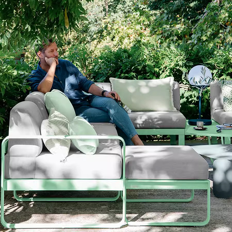 Sofá al aire libre patio al aire libre solárium jardín simple balcón interior y exterior impermeable protector solar muebles de aleación de aluminio