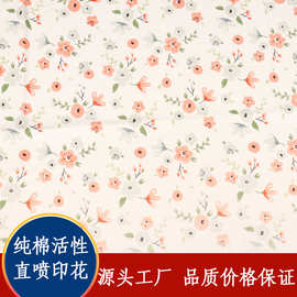 纯棉布活性数码印花 服装鞋包面料图案印花包设计来图活性印花