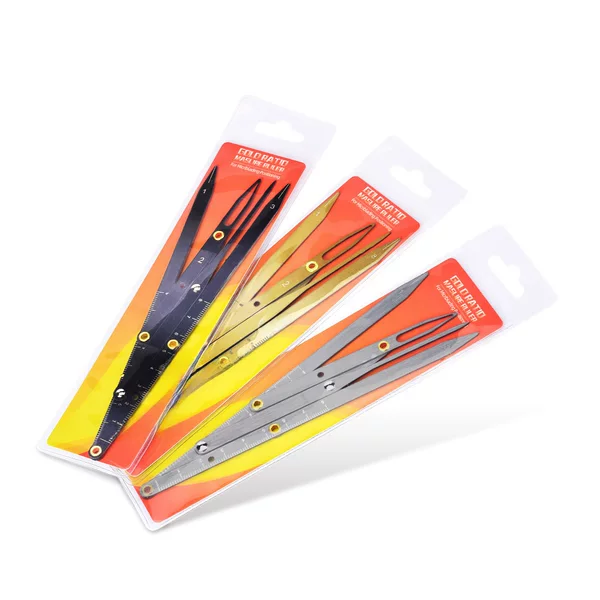 Factory direct PVE bag sliding measurement three-point positioning stainless steel measuring eyebrow ruler second generation gold scale