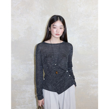 EVERTRUE2025�＾���洿ɫ��֯Բ��Ůװ�¿����T������65712