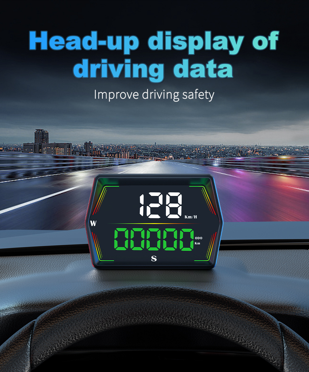 Universal car HUD head-up display, Beidou GPS vehicle speedometer, total mileage accumulation, high-definition head-up display