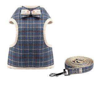 New Plaid Pet Traction Rope Chest Strap Set Vest Traction Belt Cat and Dog Dress Pet Products Wholesale