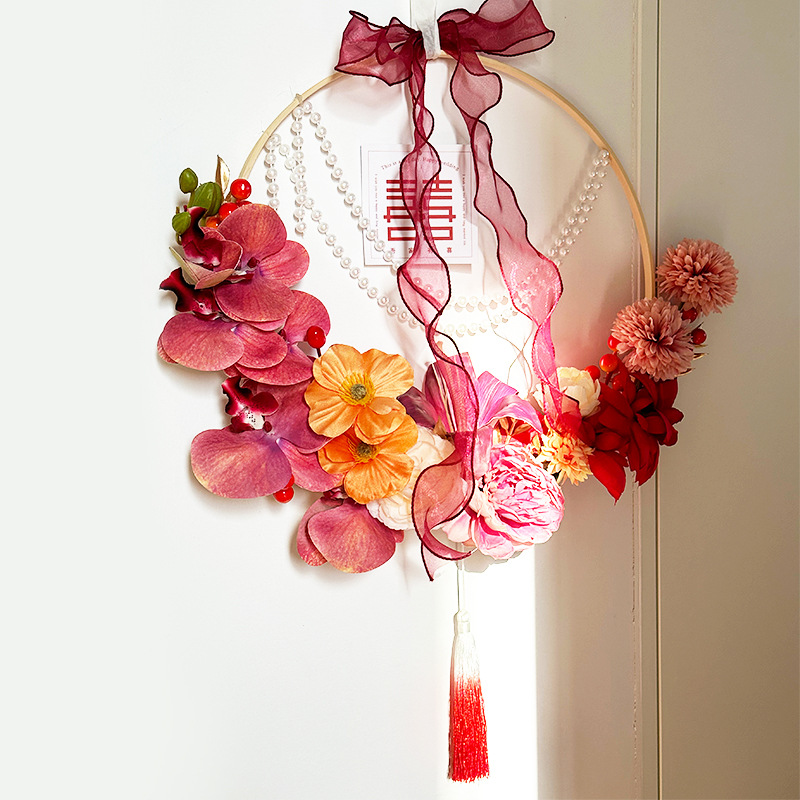 Wedding word pendant wedding garland internet celebrity wedding room latte art arrangement new house bedroom door background wall scene decoration