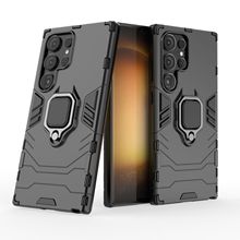 适用三星S24Ultra手机壳A54黑豹铠甲S23FE指环支架A22保护套M535G