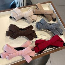 秋冬新款蝴蝶结香蕉夹发夹高级感可爱甜美发饰精品店女头饰发饰