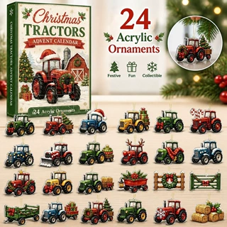 Christmas Tractors 降临日历礼盒 24 款复古农场拖拉机平面挂饰