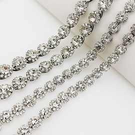 diy服饰配件强保色电镀太阳花满钻圆形爪链 手缝服饰鞋饰箱包材料