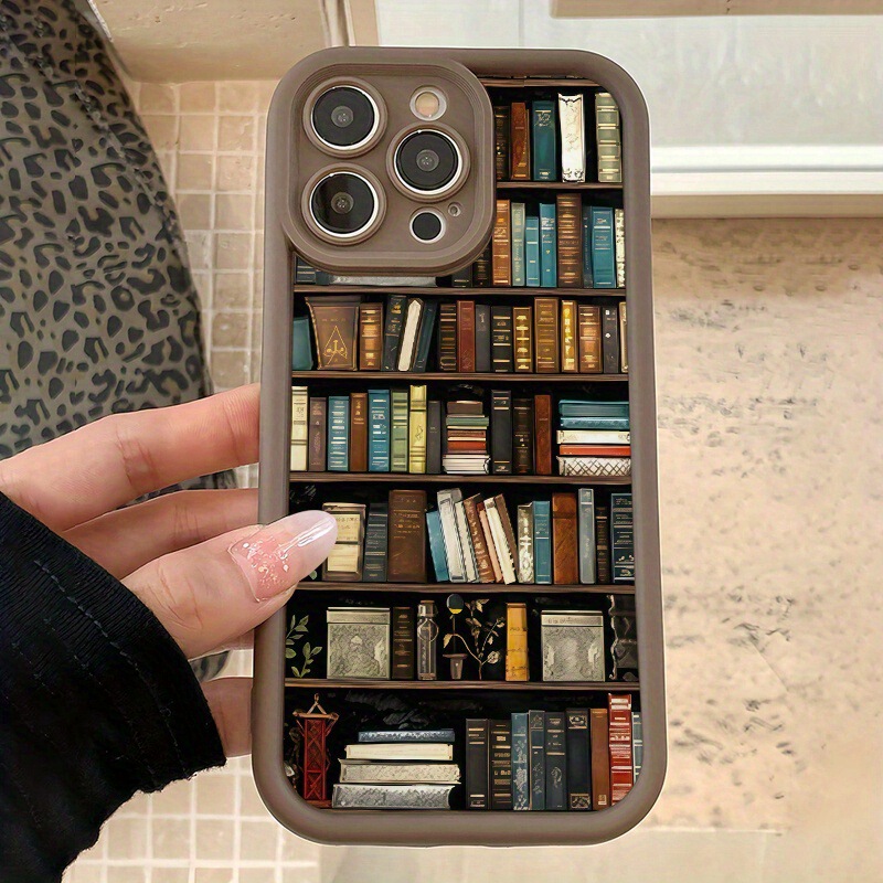 Retro Book Shelf Suitable for iPhone Protective Cover Apple 11/12/13 Silicone 15Promax Soft 16/15