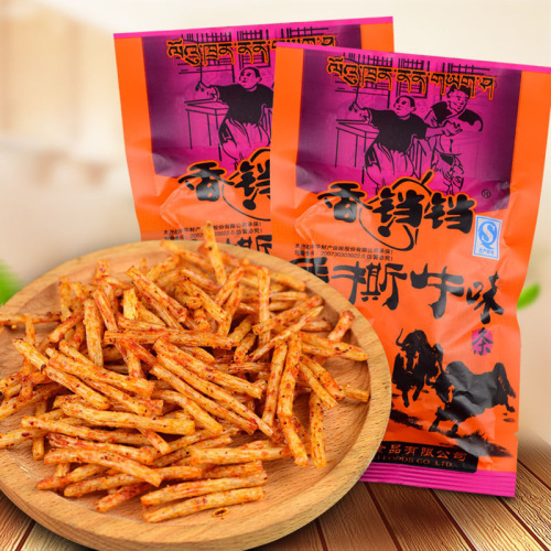 Hand-torn beef-flavored spicy sticks, gluten sticks, wholesale snacks, bulk goods, street stalls, ghost beef flavor, Korean pickled vegetables