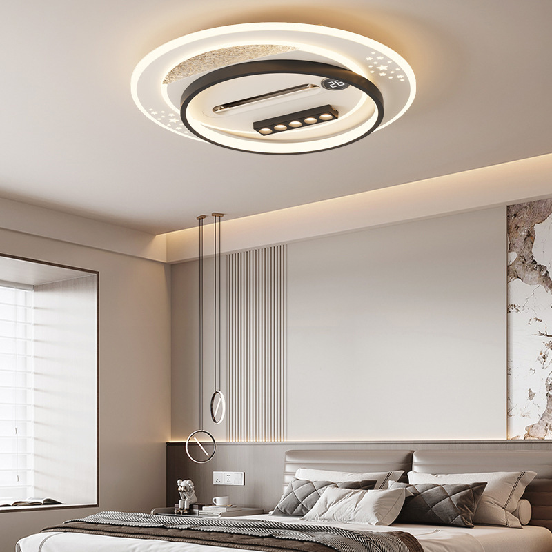 Negative Ion Bladeless Fan Light, Variable Frequency, Intelligent Voice Temperature Display, Ceiling-Mounted Living Room Light, Bedroom Eye-Protection Fan Light Negative Ion Bladeless Fan Light, Variable Frequency, Intelligent Voice Temperature Display, Ceiling-Mounted Living Room Light, Bedroom Eye-Protection Fan Light