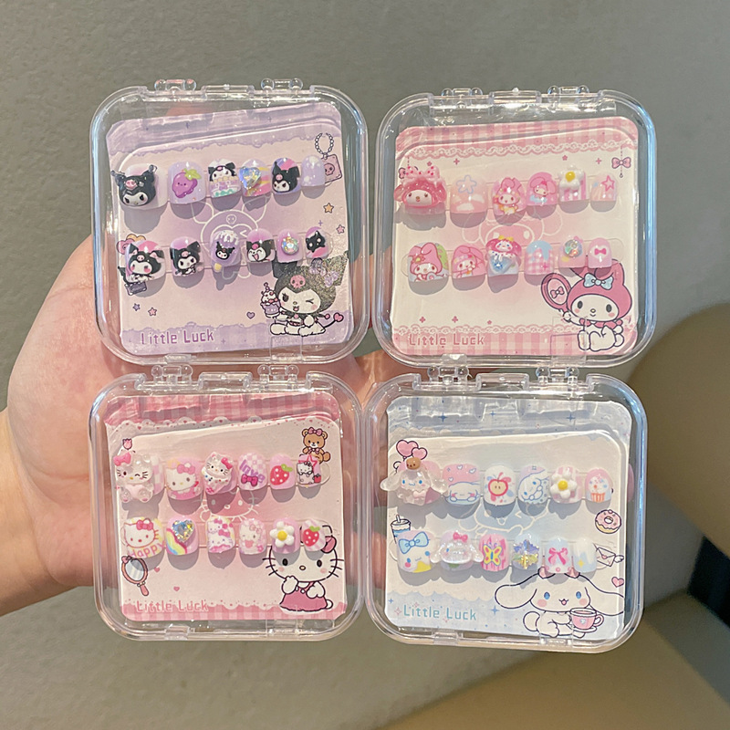 Cute Cartoon Style Nail Stickers Wearable Nails for Girls Sanrio Handmade Nail Stickers Cute Creative Student Accessories Cute Cartoon Style Nail Stickers Wearable Nails for Girls Sanrio Handmade Nail Stickers Cute Creative Student Accessories