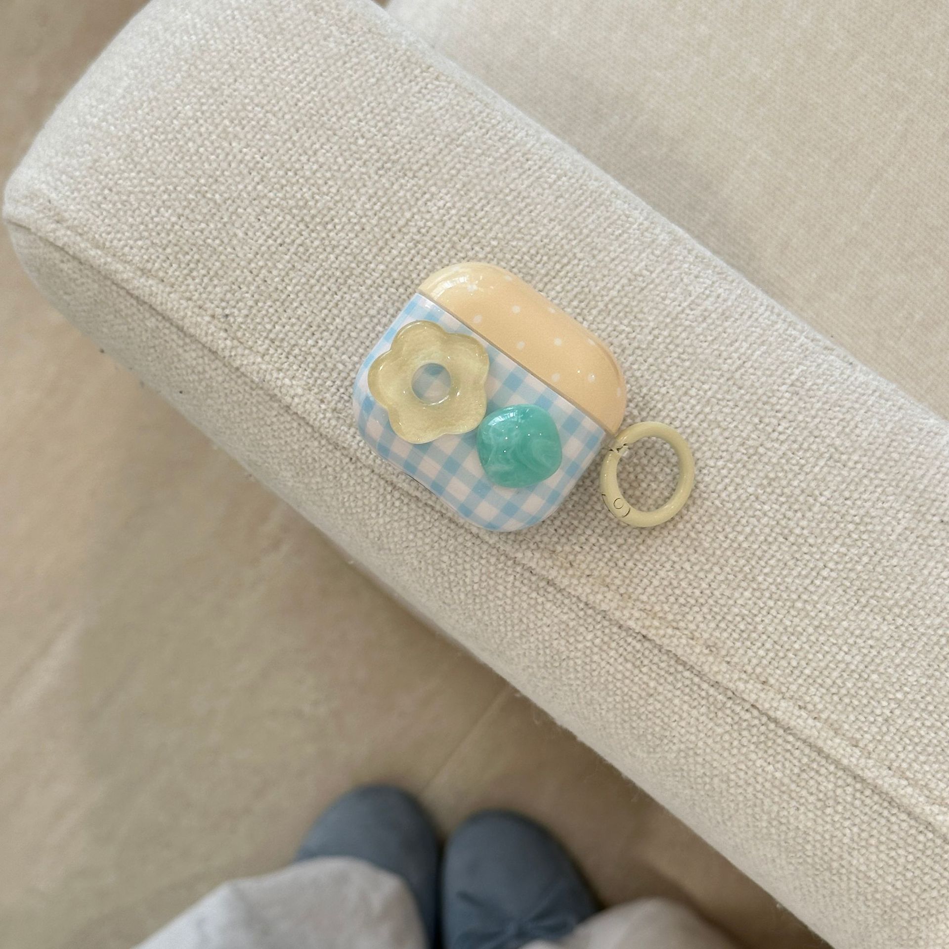 Las flores de cuadros azules frescas de verano son adecuadas para Airpods, nueva funda para auriculares inalámbricos Pro2 de 3/4 generación 1/2 generación