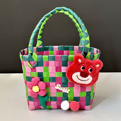 Instagram-worthy cute gift baskets for kids and babies—monthly milestone hand-carried woven baskets with birthday-themed cartoon designs, available wholesale