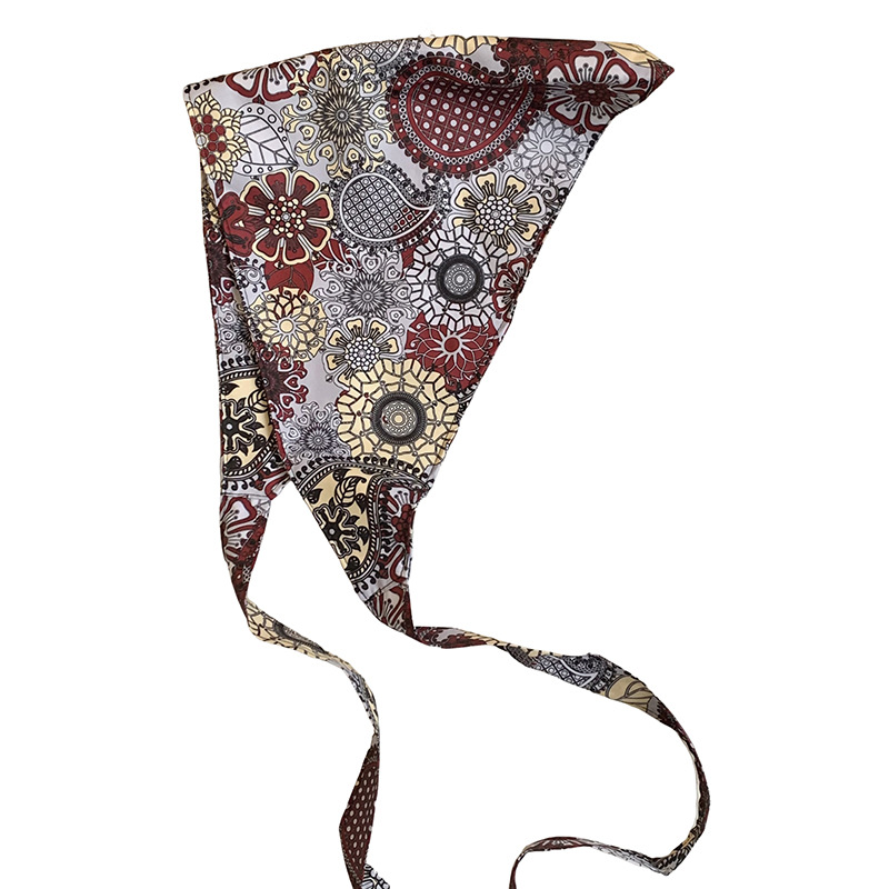 Toalla triangular, sello de cintura de verano, cintura, cortina de pedos, flor de anacardo, bufanda de seda de alta calidad, pañuelo en la cabeza, cinta para el cabello, fábrica de procesamiento personalizada