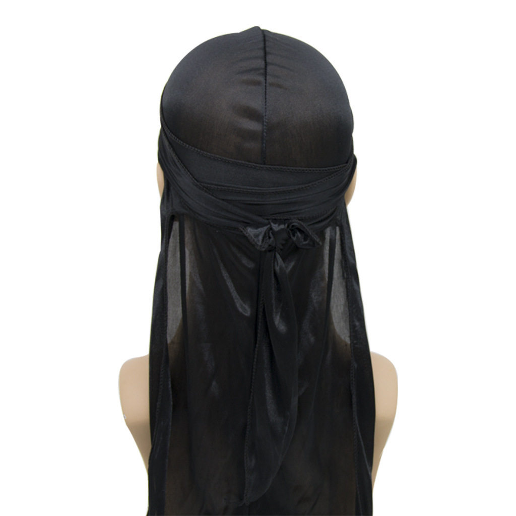 Europa y los Estados Unidos venden en caliente seda larga cola pirata sombrero seda sombrero silky durag fábrica venta directa turbante