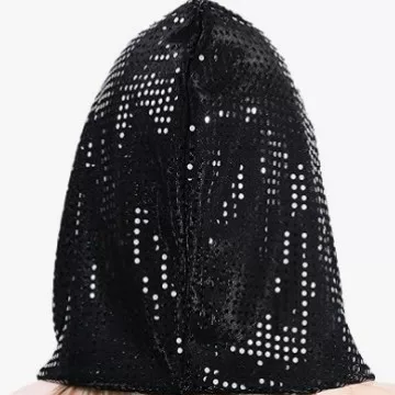 Amazon Women's Headscarf Hat, Solid Color, Lightweight, Breathable Gauze Scarf, Foreign Trade Ready Stock, Sequined Headscarf