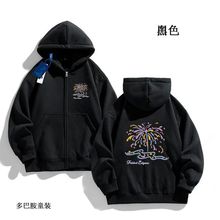 女童连帽卫衣加绒加厚秋冬2025新款儿童韩版洋气拉链薄款外套秋装