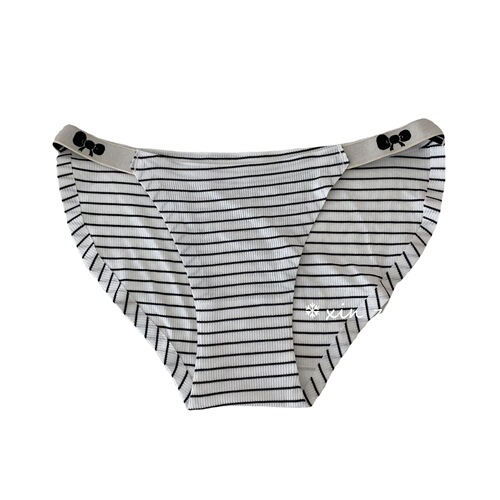 Senyu Sweet Tea [Pure Desire Bowknot] Japanese seamless underwear for women with high slit, mid-waist, girly style, simple stripes
