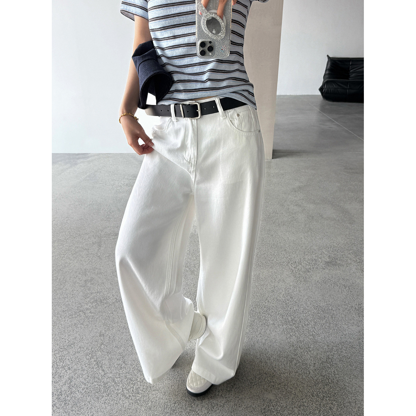 【王琪芝】主推清爽垂感薄款百搭休闲裤女高腰显瘦直筒裤子WQ205