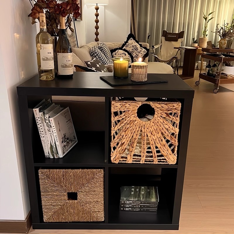 Gabinete de pantalla de cuadrillas de Kalak Gabinete de exhibición de sofá Gabinete de piso integrado contra la pared de la sala de estar Gabinete de almacenamiento de estantes