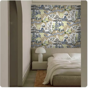 Indian Style Wallpaper Retro South Sea Style Bedroom Bedside Wall Covering Hotel Tv Background Wallpaper French Mural